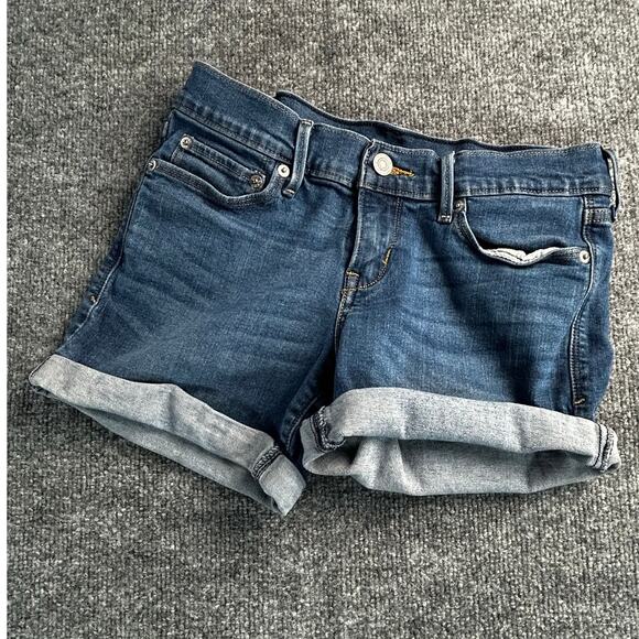 Levi's Pants - Levi's Women's Size 0 Dark Wash Cuffed Denim Jean Shorts Stretch